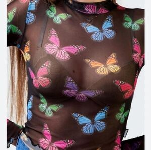 Butterfly Sheer Top NWT